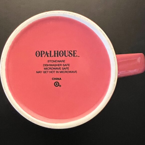 OPALHOUSE Monogram Initial Pink & Metallic Gold Letter "M” Mug ~ Ribbed Interior - Picture 6 of 7